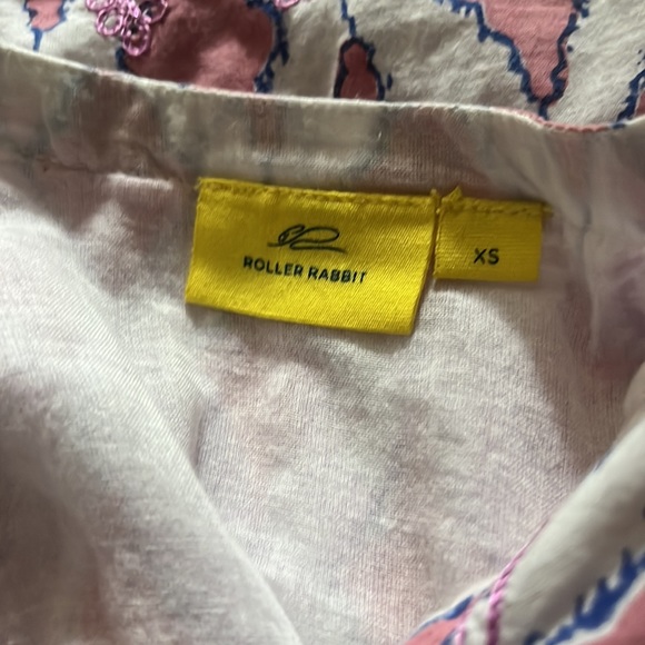 Roberta Roller Rabbit embroidered Short Sleeve Cotton Dress Pink & White Size XS - Picture 3 of 3